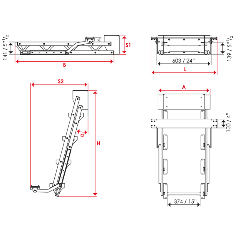 STEPLADDER 3239 INTEGRATED WITH MOBILE PLATFORM